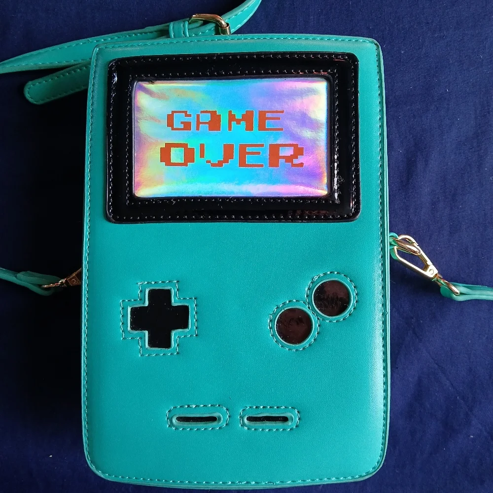 Teal Gameboy Console Crossbody Bag